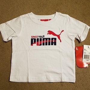 Puma Logo White T-Shirt Size 12M